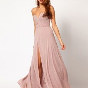 ASOS blush embellished formal gown
